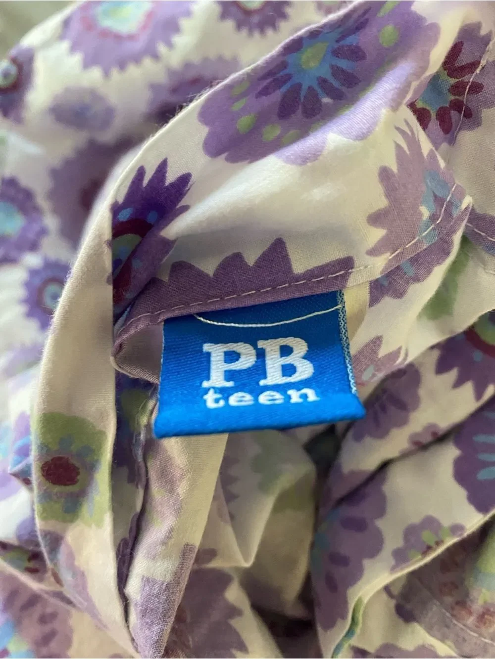 Pottery Barn Lavender and White Floral Duvet Cover